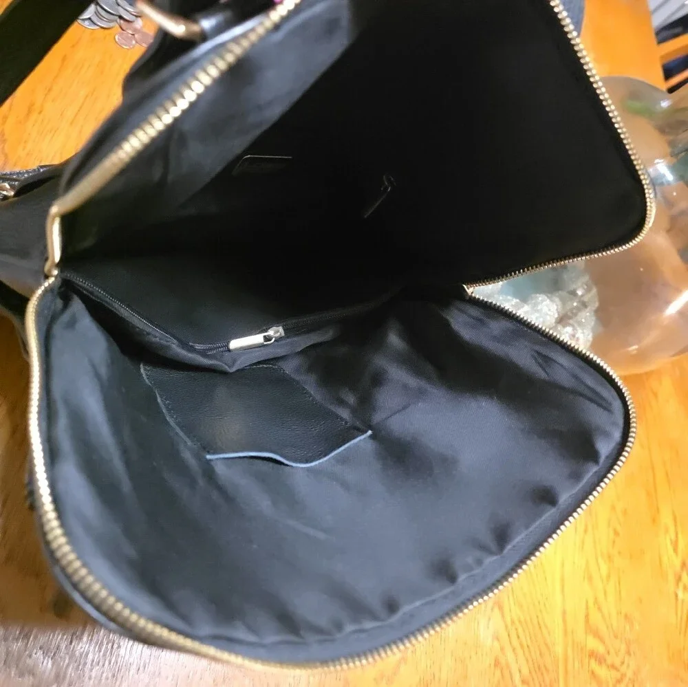 Genuine Black Leather Backpack